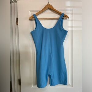 Girlfriend Collective Light Blue Unitard Romper (size: XL)